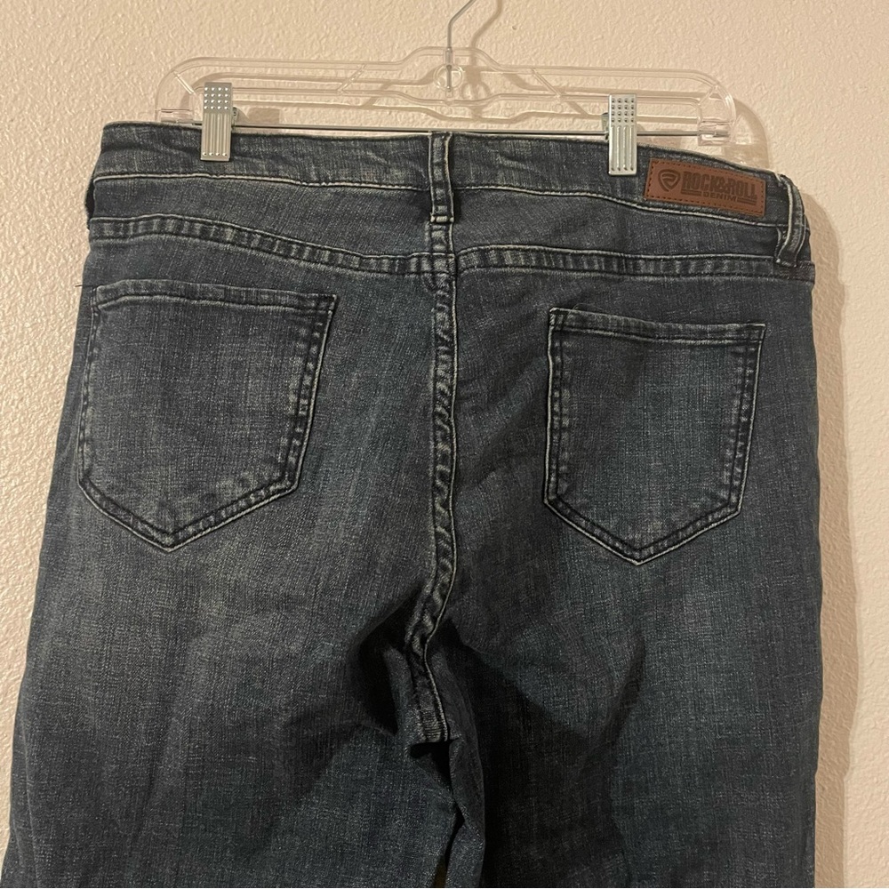 Rock & Roll Denim Cowgirl Leather Patch Jeans 32X32 - Picture 8 of 10